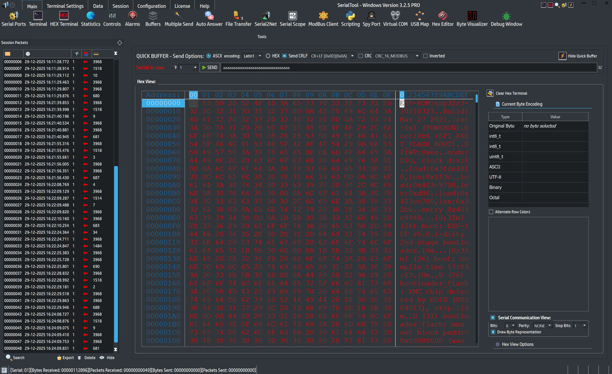 boot esp32 hex terminal