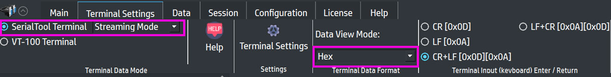 boot esp32 serial port hex selection
