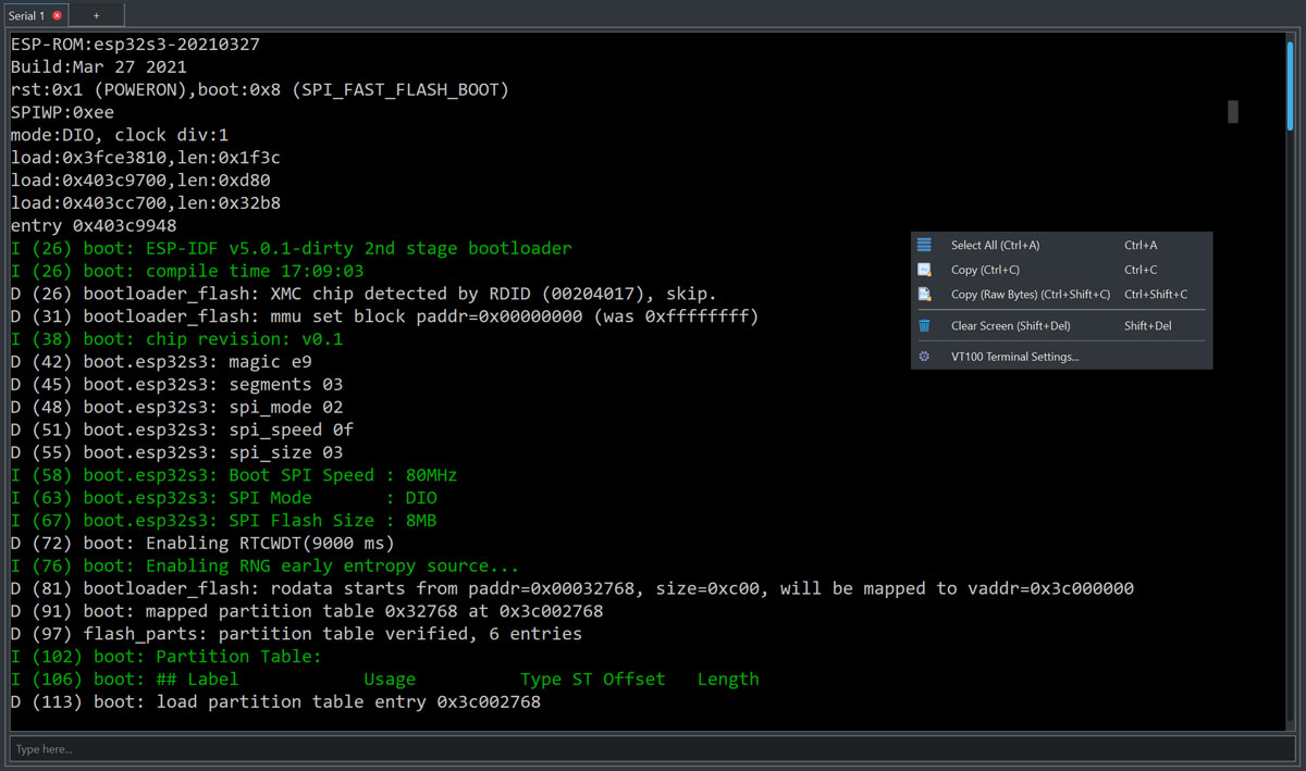 serial port export data